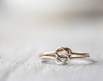 Love Knots Ring Gold Filled and Sterling Silver, Love, friendship, BFF, anniversary, birthday