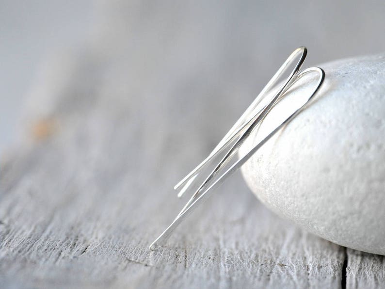 Sterling Silver Minimal Earrings, urban look, simple, elegant, dainty, dangle, Made to order image 4