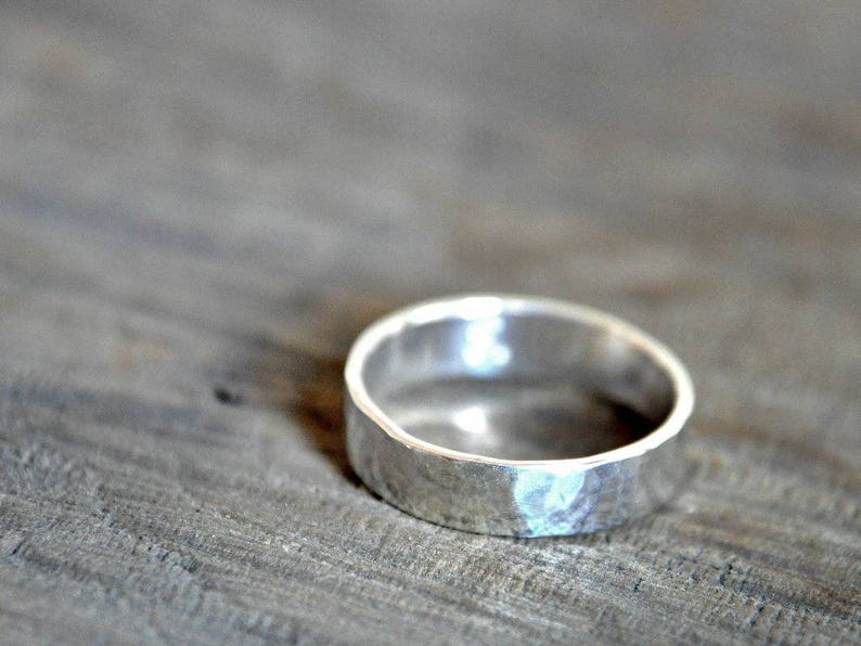 Sterling Silver Wedding Band, Custom Stamping on the inside or blank image 4