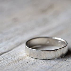 Sterling Silver Wedding Band, Custom Stamping on the inside or blank image 1