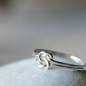 Sterling Silver ring with two Love Knots, Love, friendship, BFF, anniversary, birthday image 5