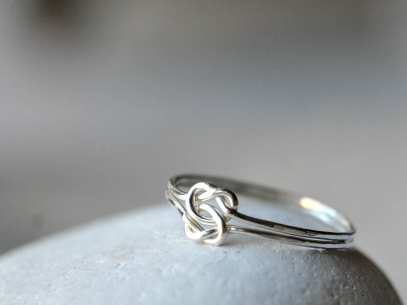 Sterling Silver ring with two Love Knots, Love, friendship, BFF, anniversary, birthday image 5