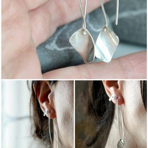 Sterling Silver Earrings minimal urban look Made to order image 4