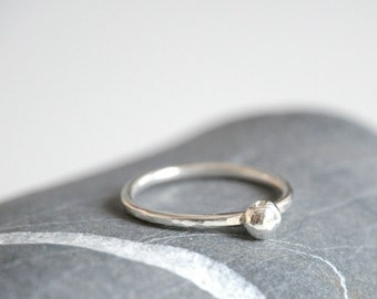 Anello in argento - anello impilabile con 4mm ball - MADE TO ORDER