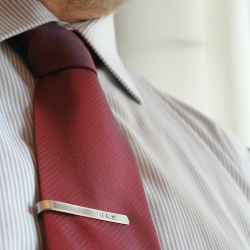 Fermacravatta con Iniziali Stampate in aluminium