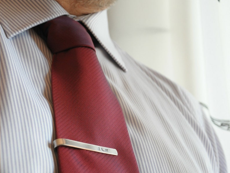 Personalized aluminium tie bar with CUSTOM Initials or numbers - made to order 