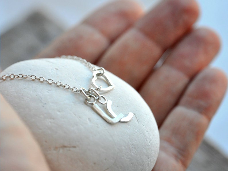 Letter Charm sterling silver, ONE custom initial, handmade image 5
