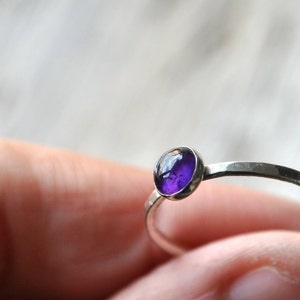 Amethyst Stacking Rings - Sterling Silver - Made To Order