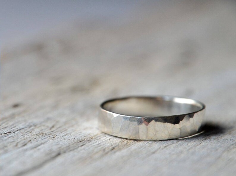 Sterling Silver Wedding Band, Custom Stamping on the inside or blank image 2