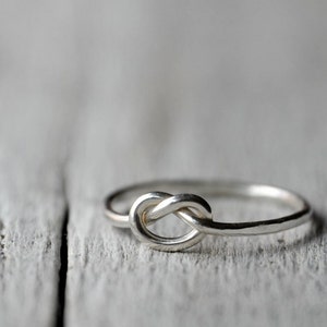 Sterling Silver Love Knot Ring, thick band, UNISEX, love, BFF, friendship, anniversary, valentine gift