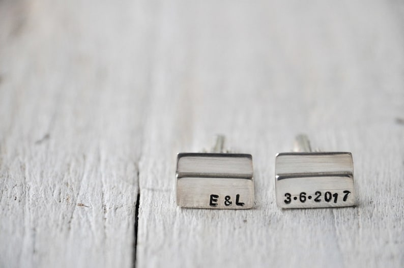 Sterling Silver Cufflinks, Personalized with initials, personalised monograms or symbols image 3