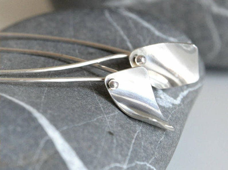 Sterling Silver Earrings minimal urban look Made to order image 5