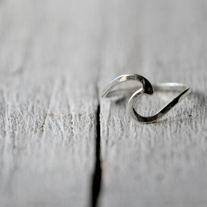 Wave Sterling silver ring, stacking ring or solitaire image 3