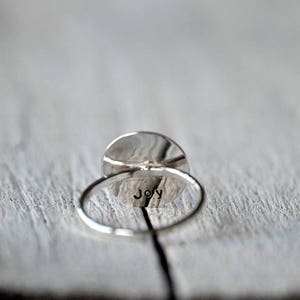 Sterling silver ring with personalised stamping, custom letters and symbols, your personal message, MADE TO ORDER image 3