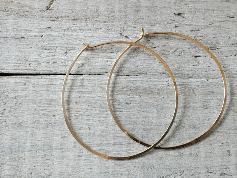 Gold Filled Hoop Earrings, Extra Large size, 14kt Gold Filled hoops. image 2