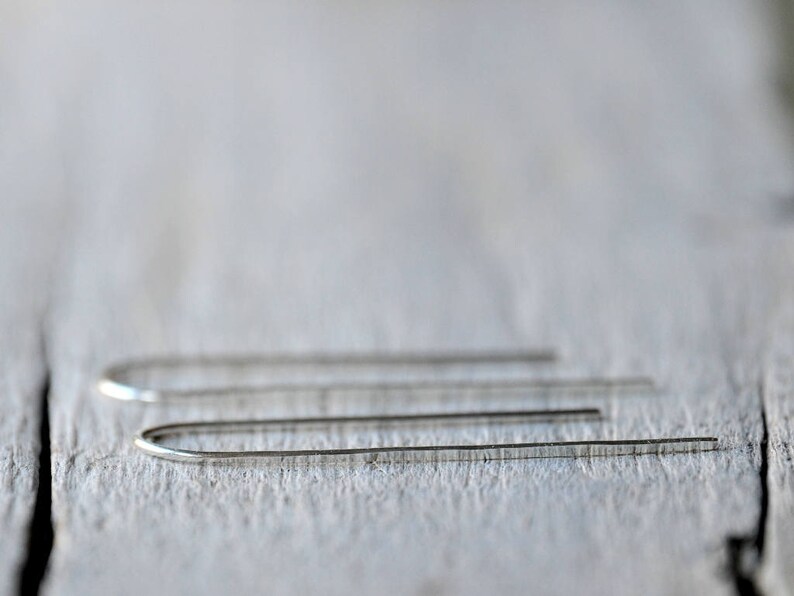 Sterling Silver Minimal Earrings, urban look, simple, elegant, dainty, dangle, Made to order image 2