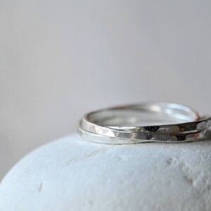 Sterling Silver three loops ring, three rings looped together, man and unisex image 4