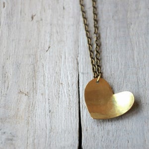 Heart Brass Pendant Necklace, personalization available