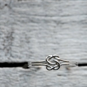 Sterling Silver ring with two Love Knots, Love, friendship, BFF, anniversary, birthday image 2