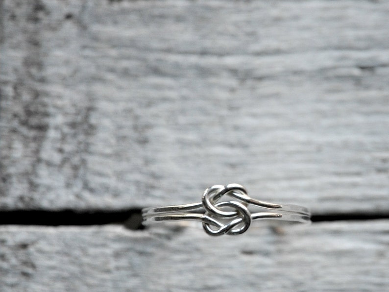 Sterling Silver ring with two Love Knots, Love, friendship, BFF, anniversary, birthday image 2