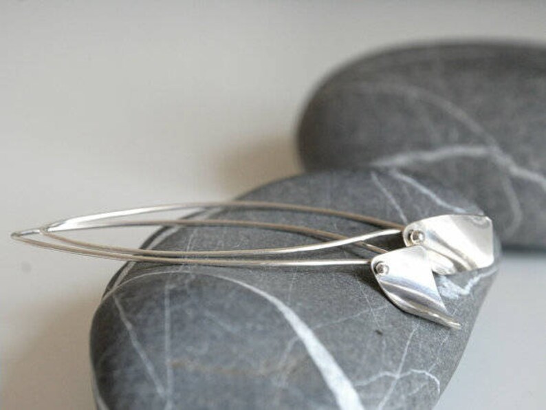 Sterling Silver Earrings minimal urban look Made to order image 1