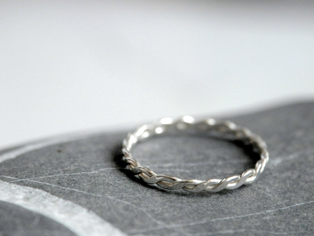 Braided Sterling Silver Ring - Stackable - Made to Order - Etsy