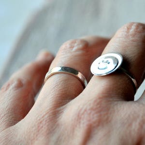 Sterling silver ring with personalised stamping, custom letters and symbols, your personal message, MADE TO ORDER image 7