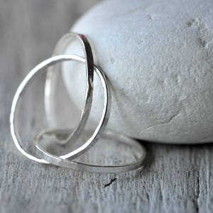 Sterling Silver three loops ring, three rings looped together, man and unisex image 2