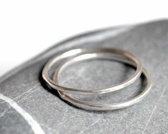 Sterling silver rings - TWO stacking rings - Made To Order