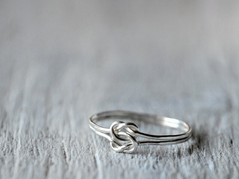 Sterling Silver ring with two Love Knots, Love, friendship, BFF, anniversary, birthday image 3