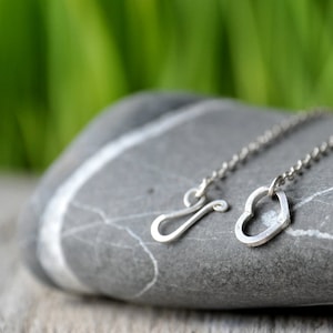 Little Heart Bracelet, Sterling Silver with handmade heart shaped clasp closure
