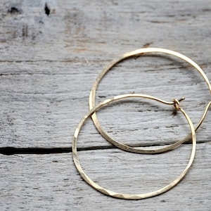 Gold Filled Hoop Earrings, medium size, golden hoops.