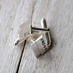 Sterling Silver Cufflinks, Personalized with initials, personalised monograms or symbols image 2