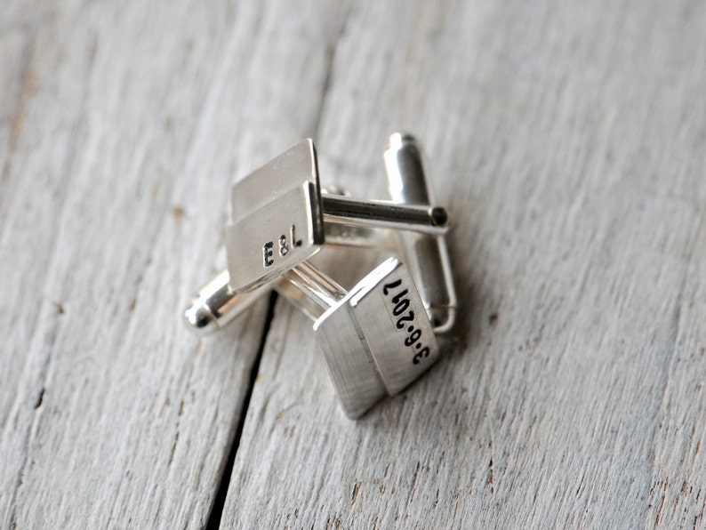 Sterling Silver Cufflinks, Personalized with initials, personalised monograms or symbols image 2