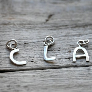 Letter Charm sterling silver, ONE custom initial, handmade image 4