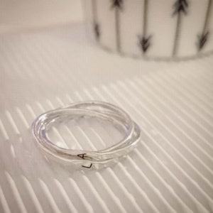 Sterling Silver three loops ring, three rings looped together, man and unisex image 7