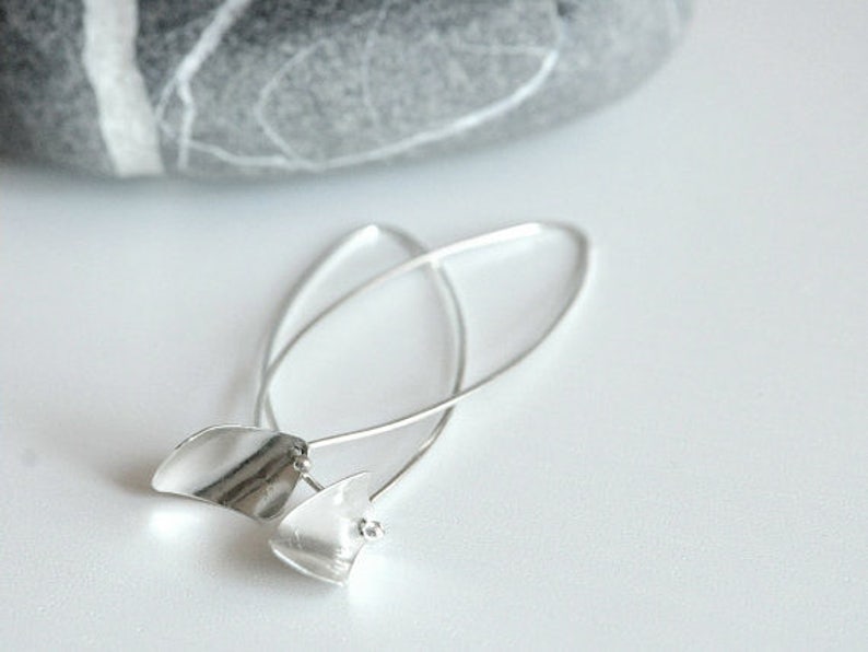 Sterling Silver Earrings minimal urban look Made to order image 2