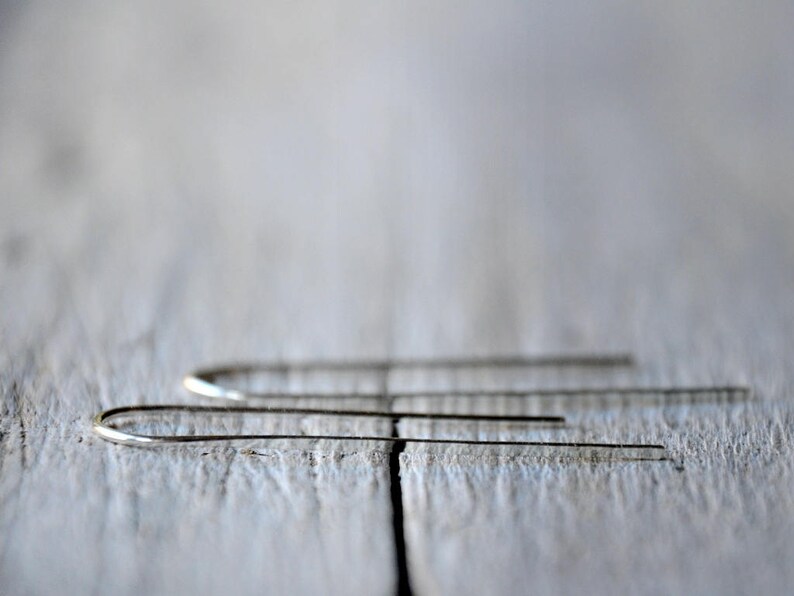 Sterling Silver Minimal Earrings, urban look, simple, elegant, dainty, dangle, Made to order image 7