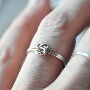 Sterling Silver ring with two Love Knots, Love, friendship, BFF, anniversary, birthday image 4