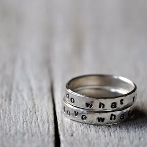 Set anelli argento con iscrizione - citazione o scritta personalizzata