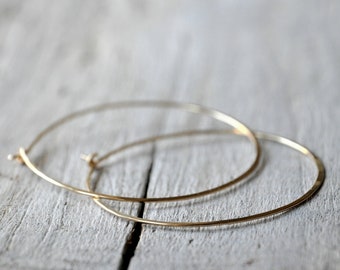 Gold Filled Hoop Earrings, Extra Large size, 14kt Gold Filled hoops.