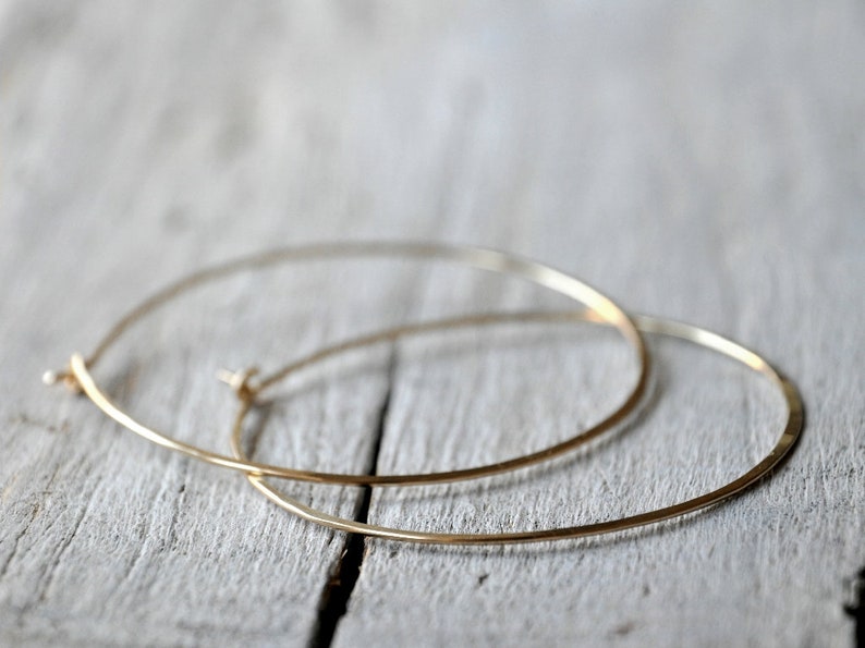 Gold Filled Hoop Earrings, Extra Large size, 14kt Gold Filled hoops. image 1