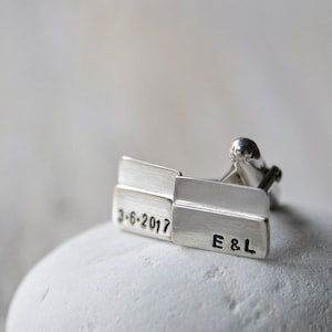 Sterling Silver Cufflinks, Personalized with initials, personalised monograms or symbols image 1