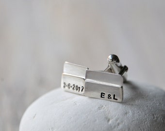 Sterling Silver Cufflinks, Personalized with initials, personalised monograms or symbols