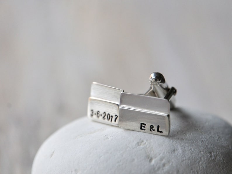Sterling Silver Cufflinks, Personalized with initials, personalised monograms or symbols image 1