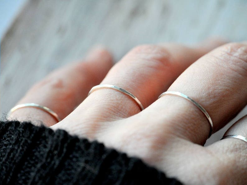Sterling silver thin stacking ring, dainty, stackable, ring guards and spacers, made to order image 3