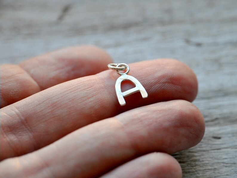 Letter Charm sterling silver, ONE custom initial, handmade image 2