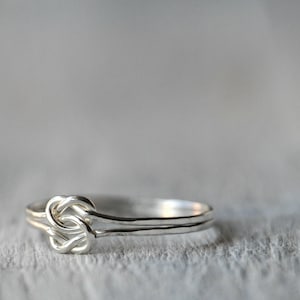 Sterling Silver ring with two Love Knots, Love, friendship, BFF, anniversary, birthday image 1