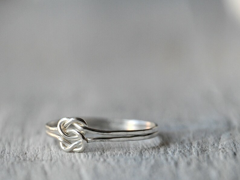 Sterling Silver ring with two Love Knots, Love, friendship, BFF, anniversary, birthday image 1