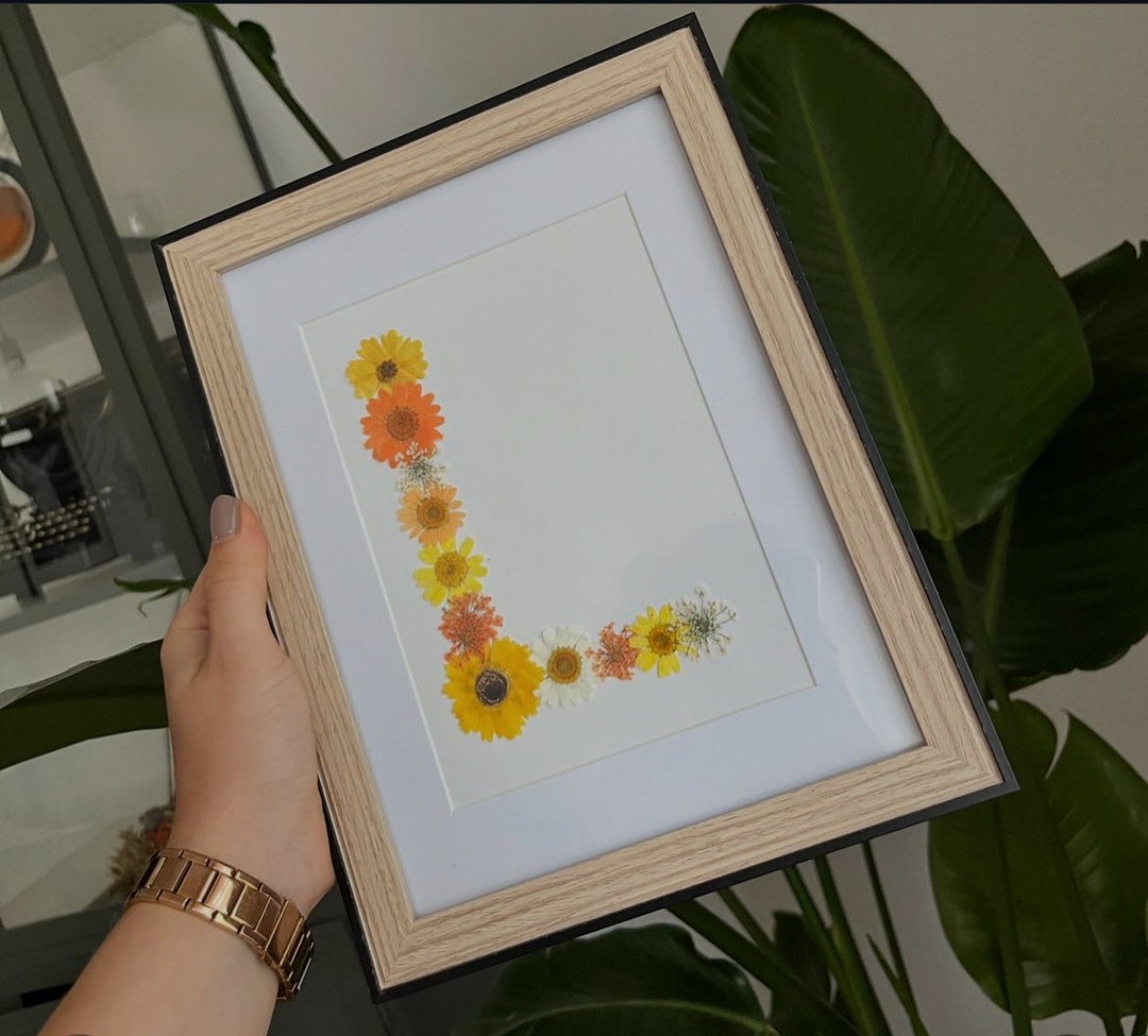 Letter L, Photo Frame With Dried Flowers Letter - Etsy
